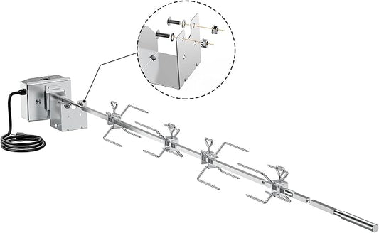 onlyfire Stainless Steel Rotisserie Kit Weber 7659 Replacement | Fits for Weber Spirit and Spirit II 200/300 Series Gas Grills, NOT FIT for Weber Spirit 4 Burner Grills
