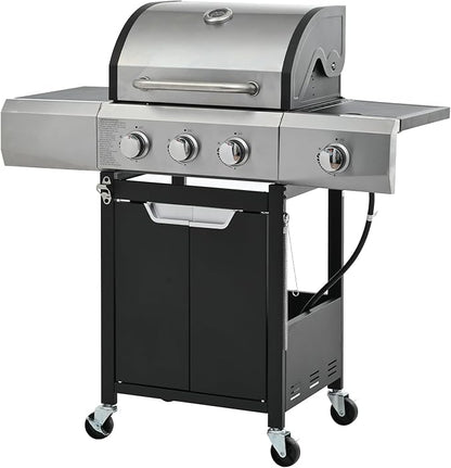 Outdoor Grills & Smokers Portable Camping Charcoal Grill Cooking Barbecue, Stainless Steel Gas Grill with Side Burner for BBQ, Asador de Carbon, Parrilla de Carbon,A-1