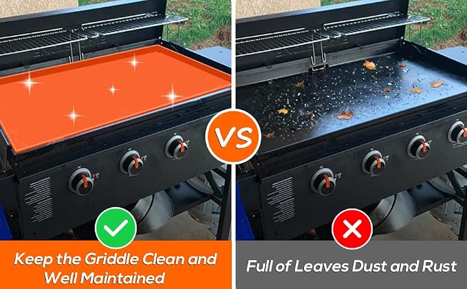 Silicone Griddle Mat, Grill Cover for Blackstone 36 Inch Griddle - Heavy Duty Food Grade Silicone Mat, Thickened 36" Mat Protective Cover Grilling Accessory for Black Stone - Orange