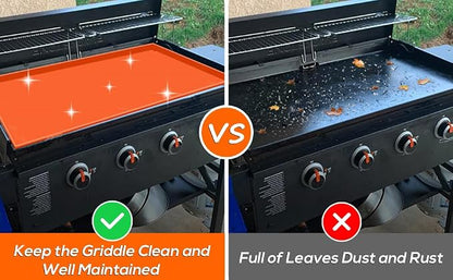 Silicone Griddle Mat, Grill Cover for Blackstone 36 Inch Griddle - Heavy Duty Food Grade Silicone Mat, Thickened 36" Mat Protective Cover Grilling Accessory for Black Stone - Orange