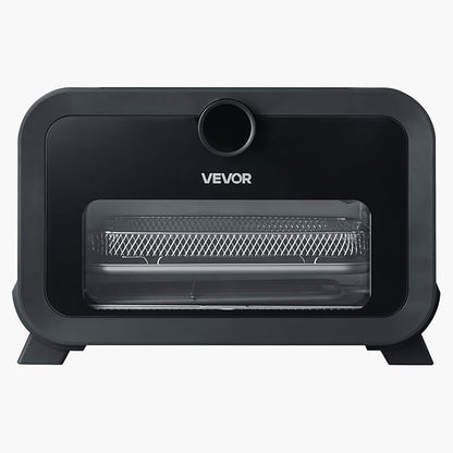 VEVOR Pizza Oven, 8 Presets Electric Pizza Ovens Air Fry Combo, 12-Inch Indoor Pizza Maker Smart Knob Control, 750°F Max Temp, IPX4 Waterproof Countertop Pizza Cooker w/Pizza Stone,Fry Basket