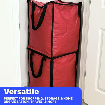 DURASACK 22-Gallon Zipper Top Heavy Duty Storage Tote Bags, Single, Red | Rugged Woven Polypropylene Moving Bag, Reusable Self-Standing Design, Holds up to 500 Pounds