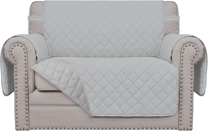 Easy-Going Reversible Couch Cover, Oversized Chair, Light Gray/Light Gray | Machine Washable Slipcover For Dogs, Water Resistant Furniture Mat For Living Room, Non-Slip Sofa Cover, Pet Friendly