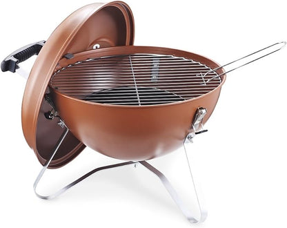 ALLC Charcoal Grills Portable Outdoor Camping Spherical Barbecue Grill BBQ Carbon Grill with Thermometer Stewing Integrated Barbecue Grill Barbecue Grill for Garden Outdoor Cooking