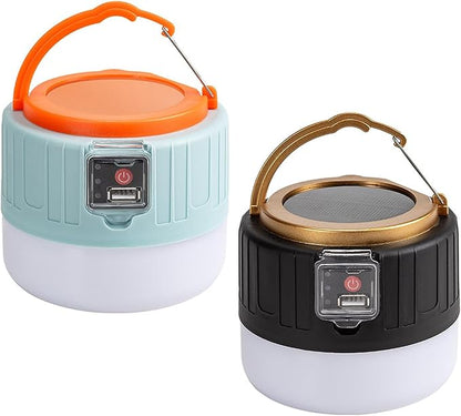 LED Tent Light Outdoor Solar Camping Light Portable Emergencies Lights for Barbecue Hiking Night Markets Portable Rechargeable for Camping