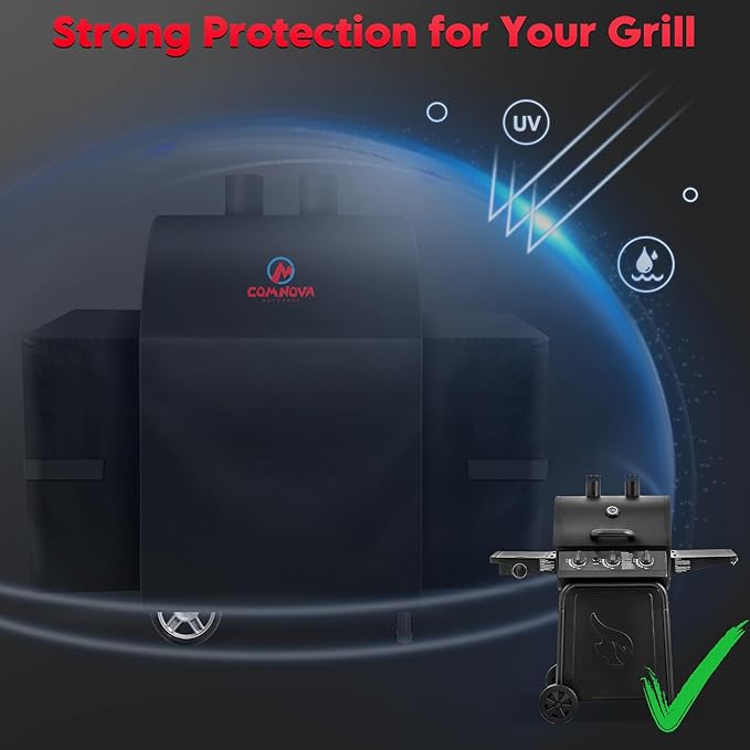 Comnova Grill Cover for Char Griller 3-Burner Gas Grill - 600D Premium Grillin' Pro Grill Cover for Char Griller Waterproof & Heavy Duty, Fits Grillin' Pro 3001 Models - 48" L x 27" W x 44" H (3055)