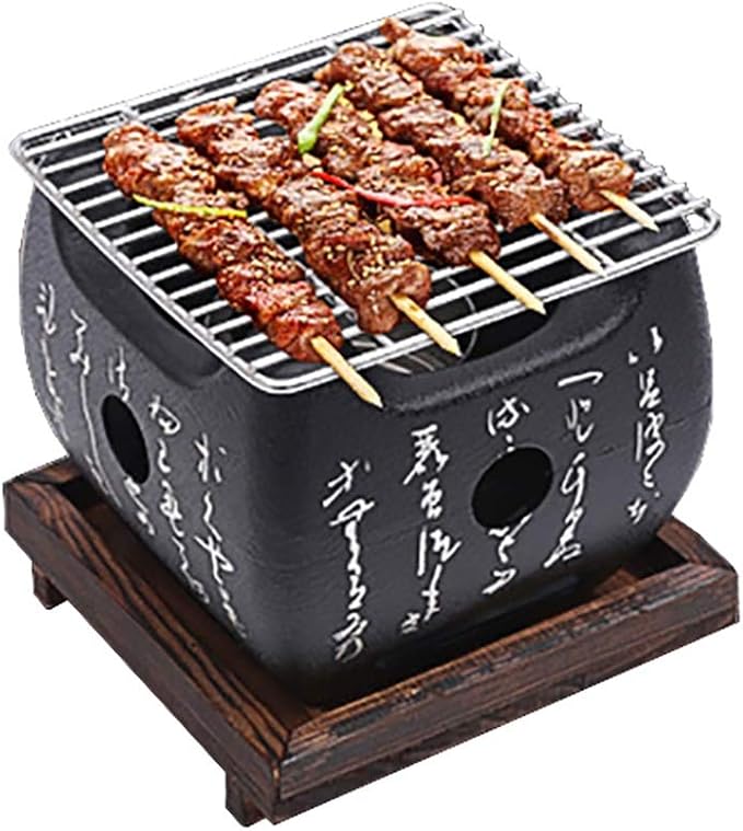 BBQ Barbeque Barbecue Grill,Charcoal Barbecue,Aluminum Alloy Furnace,Independent Carbon Slot,Indoor Outdoor,2 Size (Size : 11.5cm13cm)