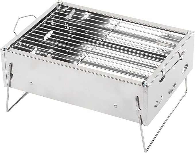 Portable Charcoal Grill, Foldable Stainless Steel Grill for Outdoor Picnic Cooking
