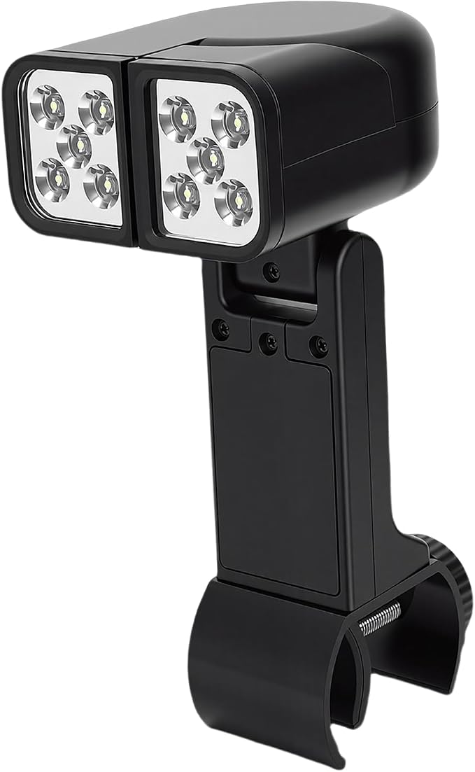 Zunate BBQ Grilling Light 360° Rotatable, Clip On Barbecue Grill Light with Touch Switch, 10 LED Beads, 100LM Aluminum Alloy Bracket for Outdoor Night Cooking, Battery Powered, Heat