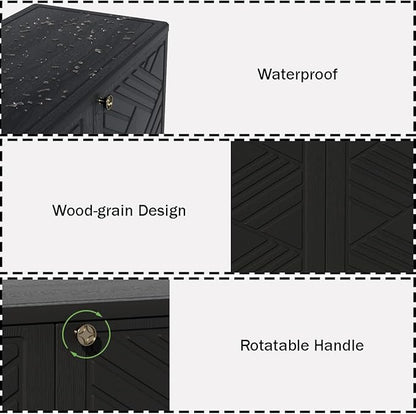 Mrosaa Storage Box Outdoor Caninet,Resin Indoor Storage Box Waterproof Outdoor Storage Cabinets for Patio/Garden/Backyard