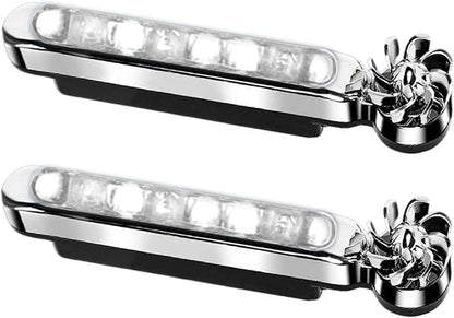 Led Lights for Car Waterproof Decorative Adjustable | 2 Pieces Wind Powered LED Vehicle Daytime Lights for Trucks SUV Motorcycle Bike Auto Travel Road Trips Camping Outdoor