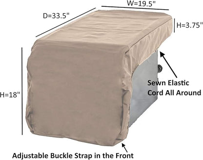 Formosa Covers Built-in Side Burner Cover Fits Wolf SB19, 19.5 Inch Heavy-Duty Waterproof Taupe Polyester Outdoor BBQ Island Guard