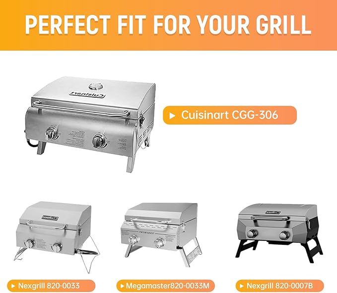 Grill Replacement Parts for Cuisinart CGG-306, Nexgrill 820-0033 820-0015 820-0007,820-0007G, Megamaster 820-0033M, 820-0007B, Flame Tamer 306-20133 306-20087 820-0033-05, 2 Pack Heat Plate