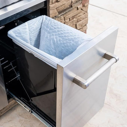 SPIRE Stainless Steel Built-in Roll-Out Trash Can, 10 Gallon Trash Bin, Perfect for Outdoor Island Kitchens, BBQs, Grilling & Cooking, 480-0002