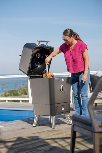 Everdure K1 Kamado Smoker Grill – Grill, Slow Smoke, Roast, Bake, or Make Pizza – Premium Outdoor Charcoal Grill with Large Cooking Surface, Create Flavorful, Smoky, Tender Results, Cover Included