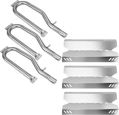 Hisencn Grill Repair Kit Replacement for Members Mark BQ05046-6, BBQ Pro BQ05041-28, BQ51009, Sam's Club, Outdoor Gourmet Gas Grill Models, Stainless Steel Pipe Burner Tube, Heat Plate Tent Shield