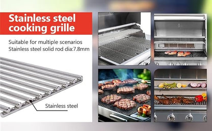 J&HYBBQ 4Pcs Stainless Steel Grill Grate 19 1/4 x 7.5 Inch, 7.8 mm Rod BBQ Grill Grate Compatible with Bull Angus, Brahma, Outlaw, Steer Premium, Lonestar Select, 7 Burner Premium, Lion Premium