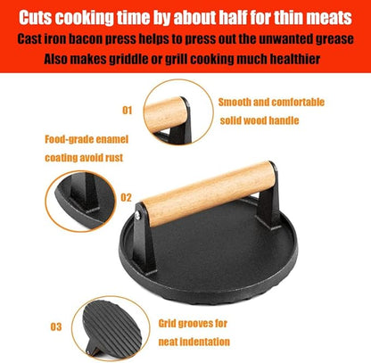 4 Piece Griddle Accessories Kit for Blackstone- 12'' Cheese Melting Dome Stainless Steel with 7'' Burger Bacon Press and 2 Pcs BBQ Heat Resistant Gloves for Flat Top Griddle Grill Indoor Outdoor