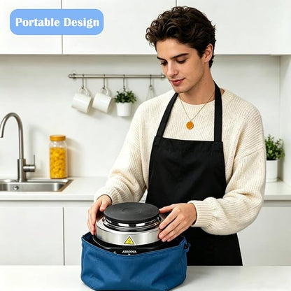 500W Mini Electric Hot Plate,ASANMA 110V Moka Pot Electric Stove Burner | Low Wattage Portable Compact Coffee Warmer Electric Hot Plates For Countertop Rv,Electric Camping Stove For Coffee,Milk,Tea