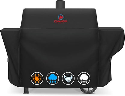 Grill Cover for Oklahoma Joe's Canyon Combo Smoker - 600D Premium BBQ Cover Waterproof & Heavy Duty for Oklahoma Joe's Canyon Grill