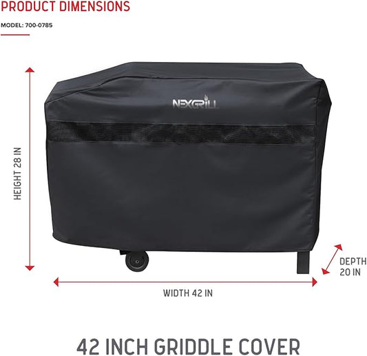 Nexgrill 42-Inch Griddle Cover, Heavy Duty Water Resistant Flat Top Grill Cover with Adjustable Strap and Air Vent, All-Season Outdoor Barbecue Griddle Protection – 700-0785