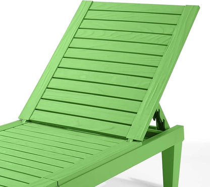 Nestl Sun Tanning Chair - Lime Green Chaise Lounge Chair Outdoor, Lightweight Pool Lounge Chairs Set of 2, Adjustable 5-Position Reclining Lawn Chair, Waterproof Beach Outdoor Lounge Chairs