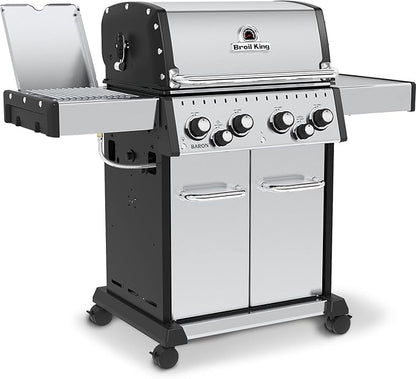 Broil King 875944 Baron S 490 Pro IR, Liquid Propane (LP), Stainless Steel, Black