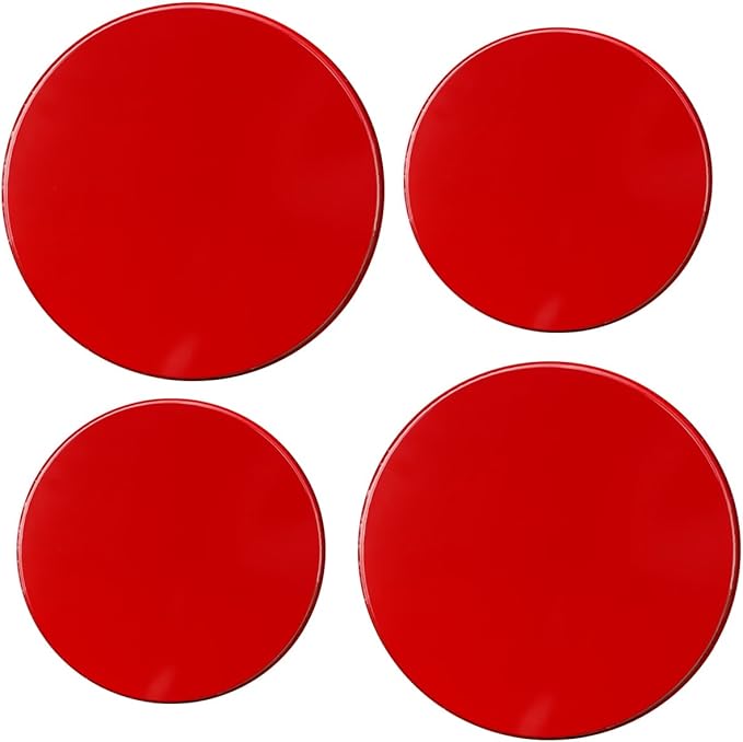 Reston Lloyd, Burner Covers For Electric Stovetop, Decorative Lightweight Tin Covers, Set of 4 (2-8 inch & 2-10 inch), Conceals Messy Drip Pans, Red
