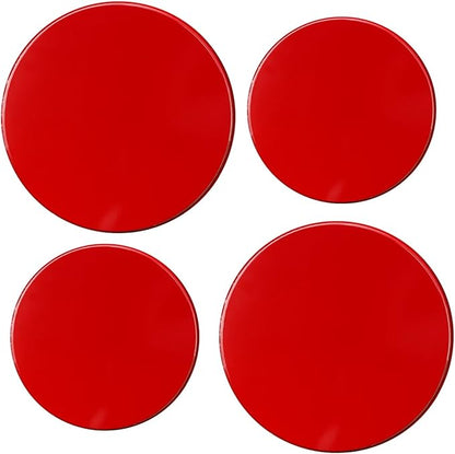 Reston Lloyd, Burner Covers For Electric Stovetop, Decorative Lightweight Tin Covers, Set of 4 (2-8 inch & 2-10 inch), Conceals Messy Drip Pans, Red