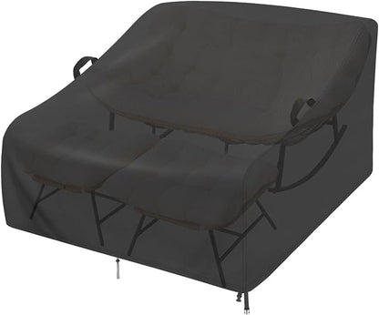 70inch Outdoor Rocking Chair Cover - 420D Oxford Fabric Patio Chair Cover with Adjustable Drawstring & Buckles, Waterproof Sun Protection for Papasan Rocker & Large Outdoor Chairs