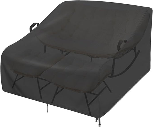 70inch Outdoor Rocking Chair Cover - 420D Oxford Fabric Patio Chair Cover with Adjustable Drawstring & Buckles, Waterproof Sun Protection for Papasan Rocker & Large Outdoor Chairs