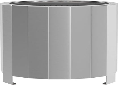 Merrick Lane Aries 27" Smokeless Firepit - Stainless Steel Finish - Wood Burning - Lightweight Portable Design - Waterproof Cover Included - No Assembly Required