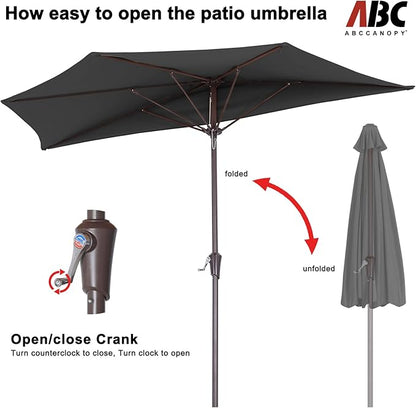 ABCCANOPY Patio Umbrella 9FT - Outdoor Half Umbrellas for Patio, Backyard, Garden, Deck (Dark Gray)