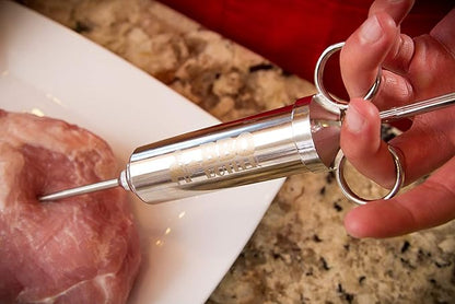 BBQ Butler Meat Injector - Turkey Injector - Flavor Injector - Marinade Meat Injector - Stainless Steel Marinade Injector - Meat Injector Syringe - Barbecue Tools