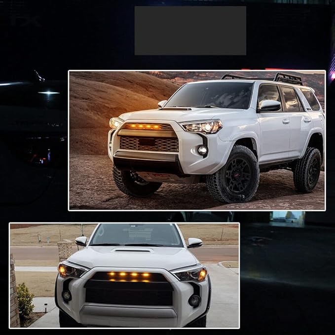 4pcs Amber LED Grille Lights for 2014-2019 Toyota 4Runner TRD Pro Grille SR5 TRD Off-Road Limited TRO Pro