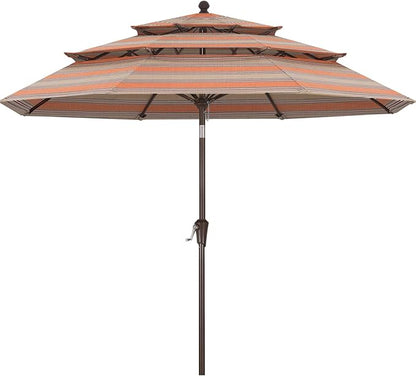 ABCCANOPY 5-Year 10-Year No Fading 9FT 3 Tiers Patio Umbrella, Outdoor Table Umbrella with 8 Sturdy Ribs for Deck, Backyard, Garden, Yard