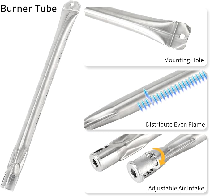 Grill Replacement Parts for Outdoor Gourmet 4 Burner Gas Grill GR2215120-OG-00 FSOGBG1106 GR2215101-OG-00 FSOGBG1106 Flame Tamer Heat Plates Burner Tubes
