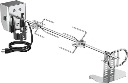 onlyfire Stainless Steel Grill Rotisserie Kit for Most Gas Grills | With 6W/110V Electric Motor, 28 x 0.35" Hexagon Spit Rod