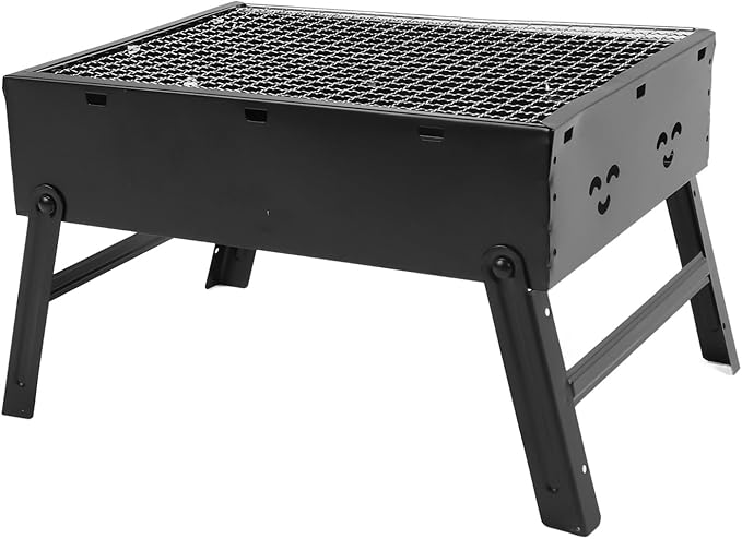 Outdoor Stainless Steel Charcoal Grill, Portable Foldable BBQ Tool for Camping, Picnics