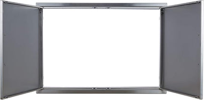 Outdoor Kitchen Doors Stainless Steel,33" W by 23" H Double Access Door,Flush Mount for Outdoor Kitchen and BBQ Island