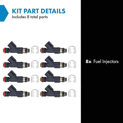 TRQ Fuel Injector Set | For 2007-2009 Chevrolet Avalanche 2006 Avalanche 1500 2008-2009 Express 1500 Silverado 1500 Suburban 1500 Tahoe GMC Savana