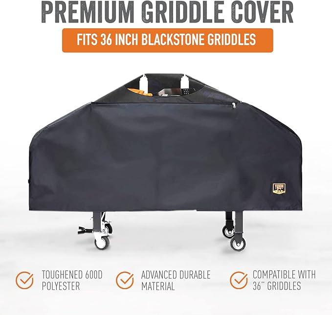 Yukon Glory™ Premium Heavy-Duty Griddle Cover for Blackstone 36 Inch Griddle and 6 Piece Griddle Tool Set, Complete Griddle Accessories Kit (Complete Griddle Accessories Kit)