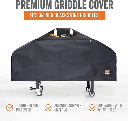 Yukon Glory™ Premium Heavy-Duty Griddle Cover for Blackstone 36 Inch Griddle and 6 Piece Griddle Tool Set, Complete Griddle Accessories Kit (Complete Griddle Accessories Kit)