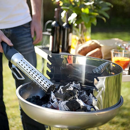 Grill Charcoal Lighter Fire Starter Wood Burning Fireplaces and Fire Pits Electric Chimney Charcoal Starter,BBQ Fire Starter Electric Charcoal Grill Lighter Igniter for Barbeque (Silver)