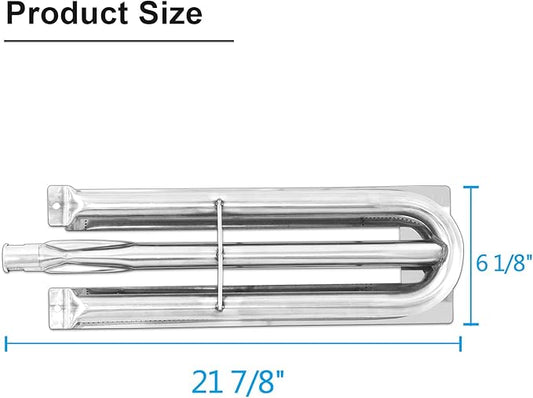 Stainless Steel Burner Tube Gas Grill Replacement Parts for Select Viking VGBQ 41 in T Series, VGBQ 53 in T Series, VGBQ 53" T Series and Other Grill Models, 21 7/8" x 6 1/8", Pack of 3