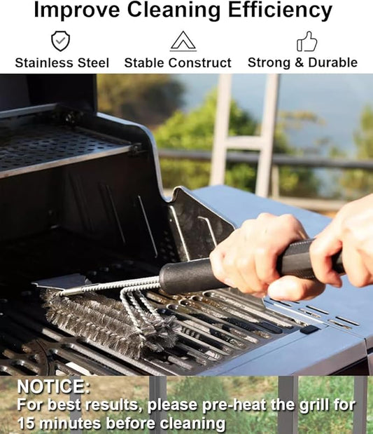 Grill Brush Grill Cleaning Kit, Grill Cleaner BBQ Grill Accessories Grill Rescue Brush, Grill Brush for Outdoor Grill BBQ Brush for Grill Cleaning (Pack of 1)