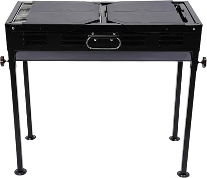 Portable Charcoal Grill with Side Table and Handle,Stainless Steel Folding BBQ Grill for Outdoor Cooking,Portable Barbecue Grill Camp Grill for Outdoor Camping Hiking Picnics Tailgating Backpacking