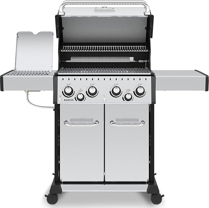 Broil King 875944 Baron S 490 Pro IR, Liquid Propane (LP), Stainless Steel, Black