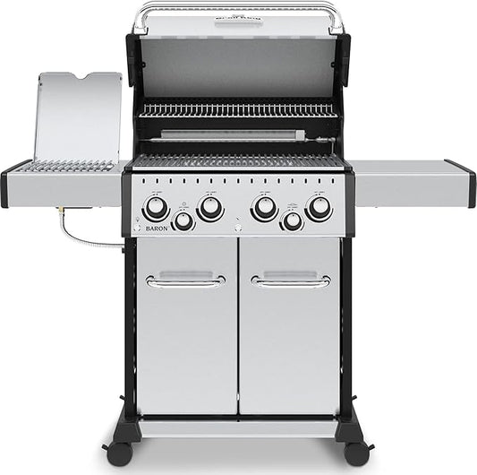 Broil King 875944 Baron S 490 Pro IR, Liquid Propane (LP), Stainless Steel, Black