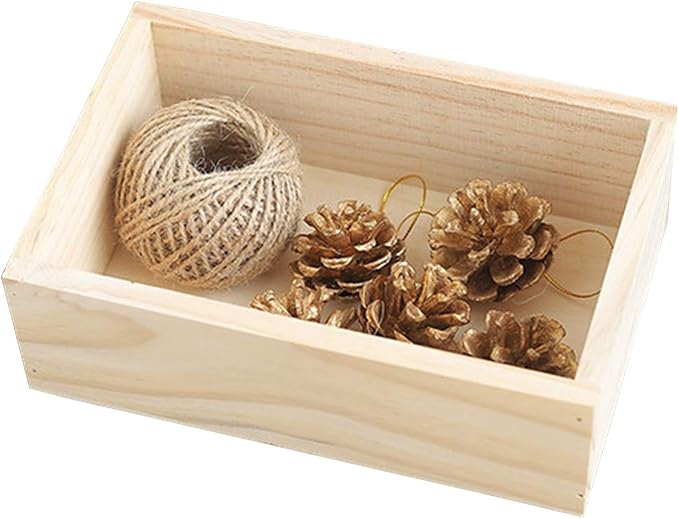 7.5"×5"×2.4" Wood Succulent Planter Plant Container Storage Box | Wood Organizer Holding Bottles Items Window Boxes Rectangular Flower Bed Pot Storage Box for Indoor Outdoor Home Venue Decor